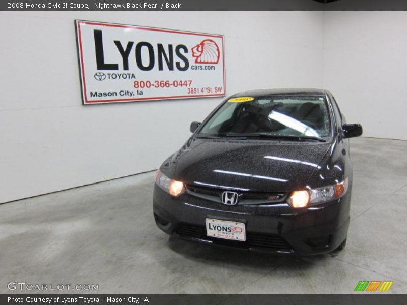 Nighthawk Black Pearl / Black 2008 Honda Civic Si Coupe