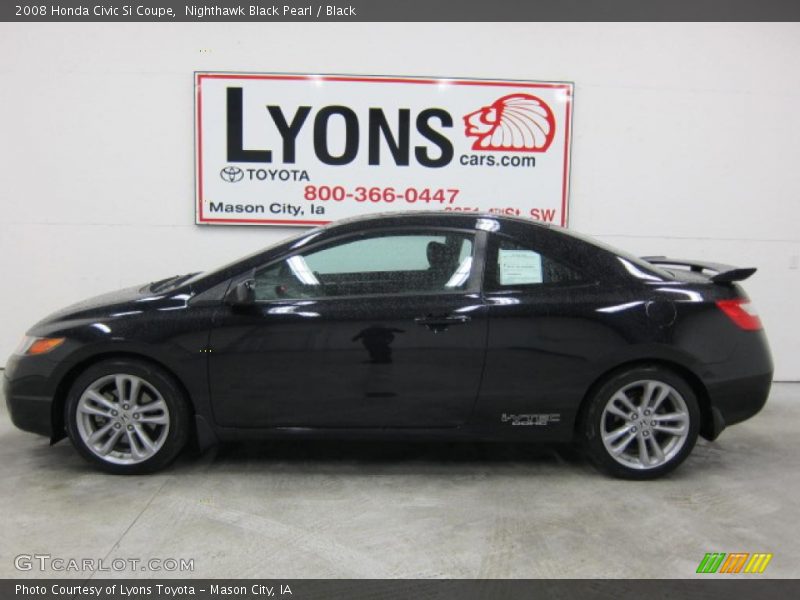 Nighthawk Black Pearl / Black 2008 Honda Civic Si Coupe