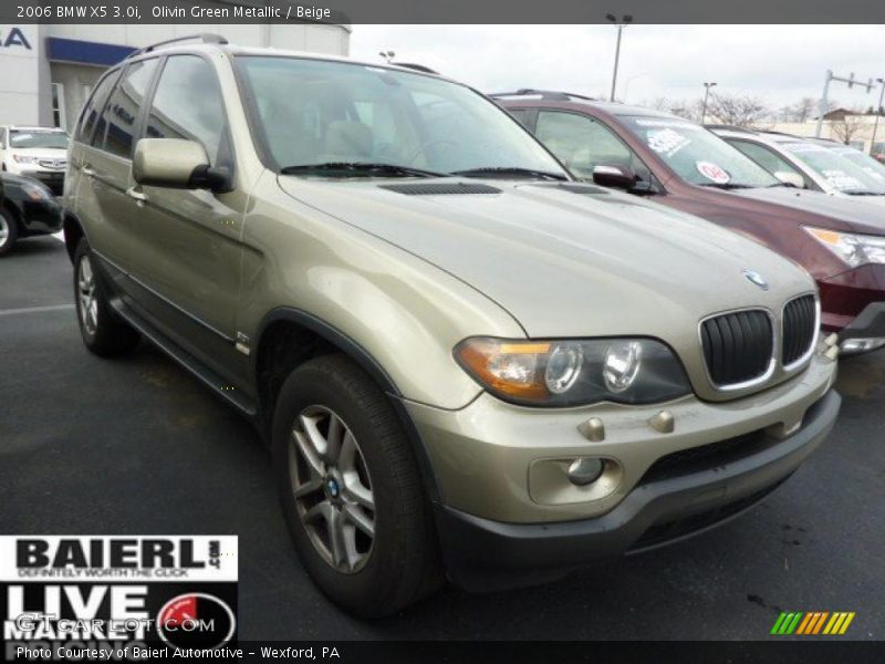 Olivin Green Metallic / Beige 2006 BMW X5 3.0i