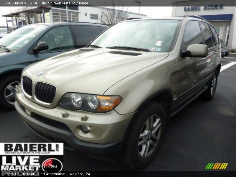 Olivin Green Metallic / Beige 2006 BMW X5 3.0i