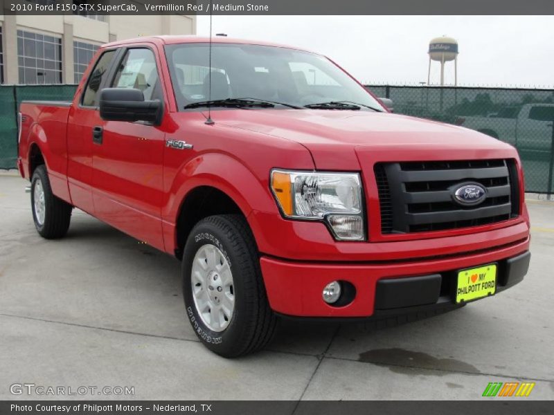 Vermillion Red / Medium Stone 2010 Ford F150 STX SuperCab