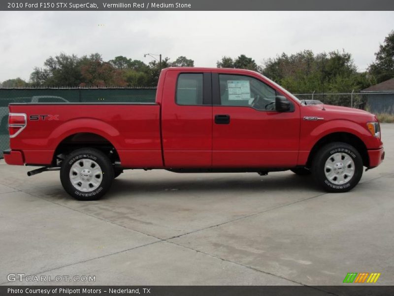 Vermillion Red / Medium Stone 2010 Ford F150 STX SuperCab