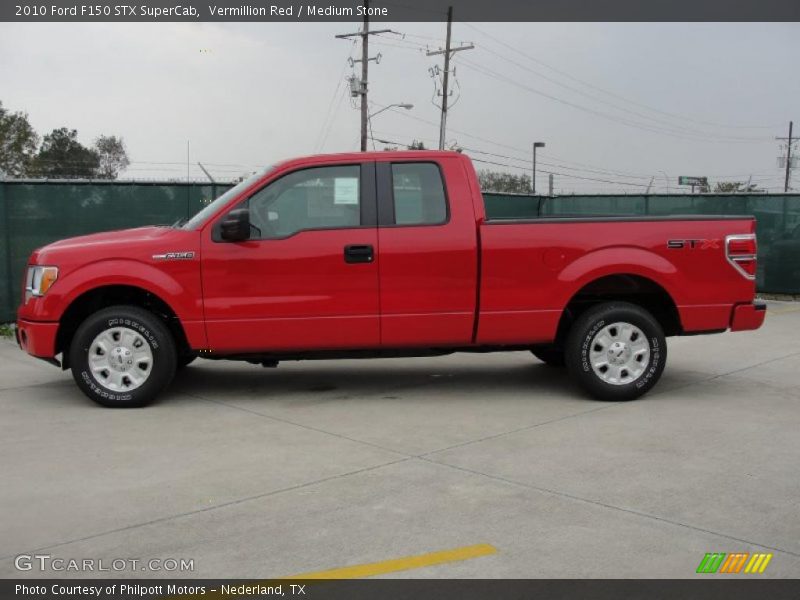 Vermillion Red / Medium Stone 2010 Ford F150 STX SuperCab