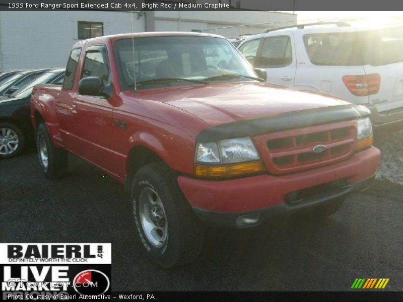 Bright Red / Medium Graphite 1999 Ford Ranger Sport Extended Cab 4x4