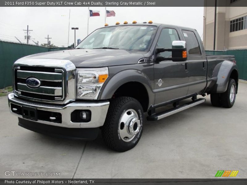 Sterling Gray Metallic / Steel 2011 Ford F350 Super Duty XLT Crew Cab 4x4 Dually
