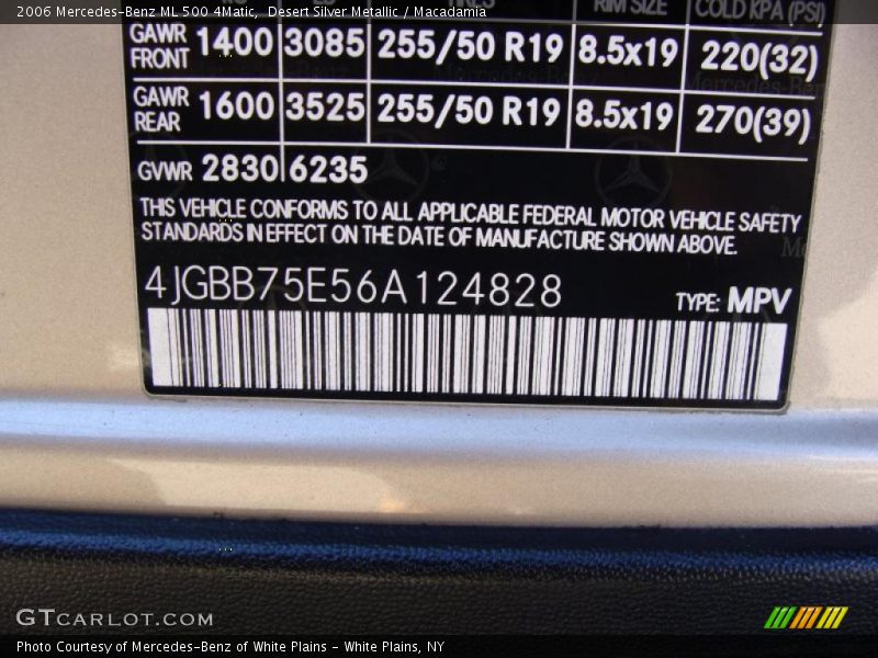 Desert Silver Metallic / Macadamia 2006 Mercedes-Benz ML 500 4Matic