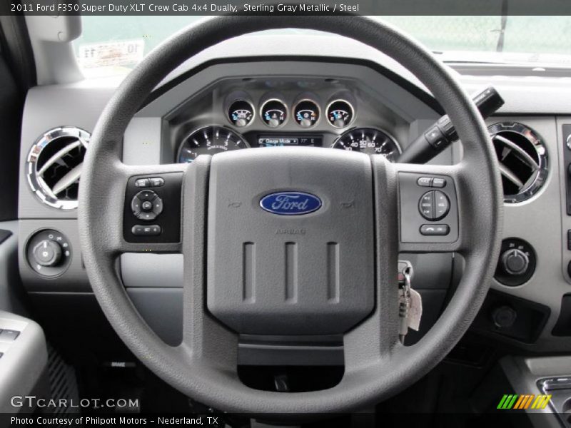 Sterling Gray Metallic / Steel 2011 Ford F350 Super Duty XLT Crew Cab 4x4 Dually