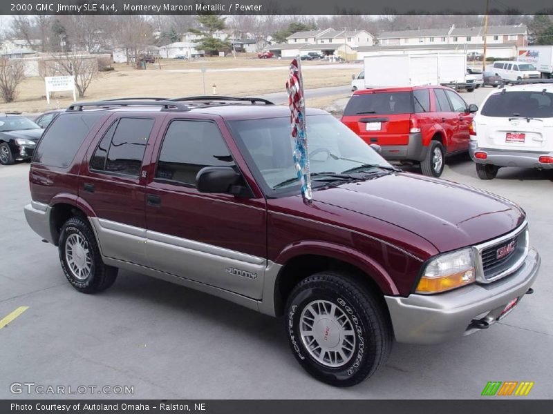 Monterey Maroon Metallic / Pewter 2000 GMC Jimmy SLE 4x4