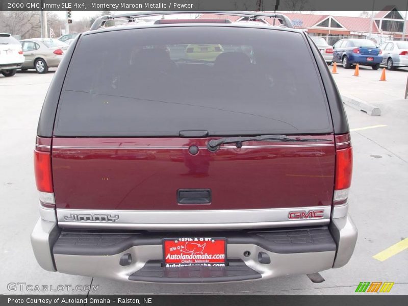 Monterey Maroon Metallic / Pewter 2000 GMC Jimmy SLE 4x4