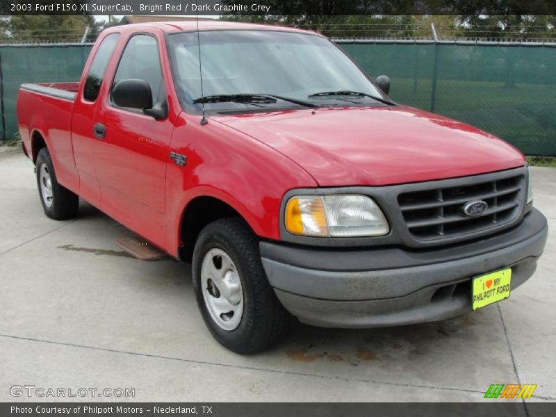 Bright Red / Dark Graphite Grey 2003 Ford F150 XL SuperCab