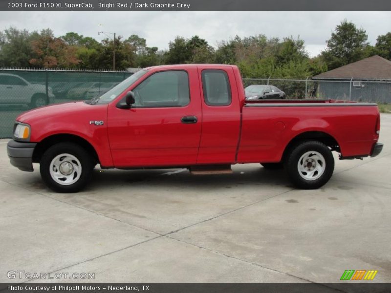 Bright Red / Dark Graphite Grey 2003 Ford F150 XL SuperCab