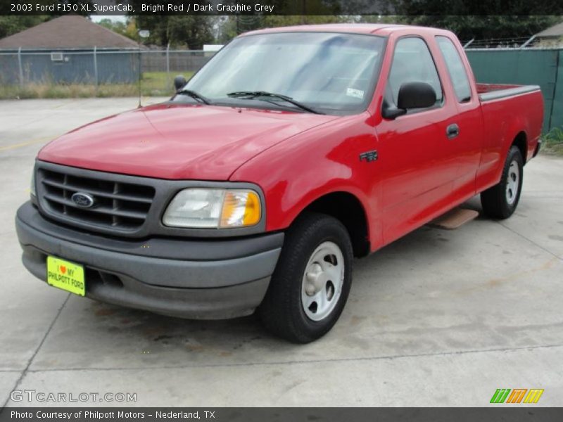 Bright Red / Dark Graphite Grey 2003 Ford F150 XL SuperCab