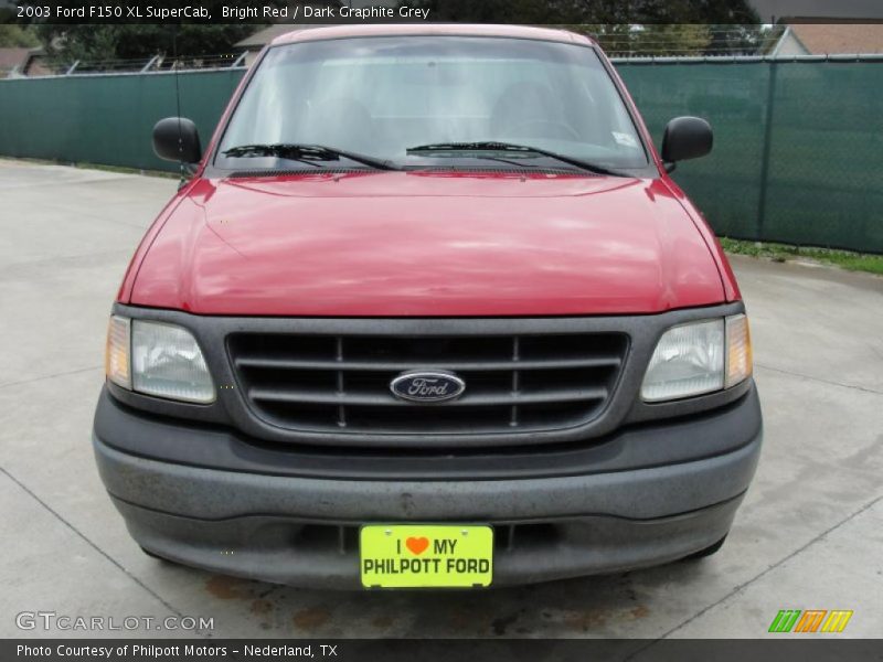 Bright Red / Dark Graphite Grey 2003 Ford F150 XL SuperCab