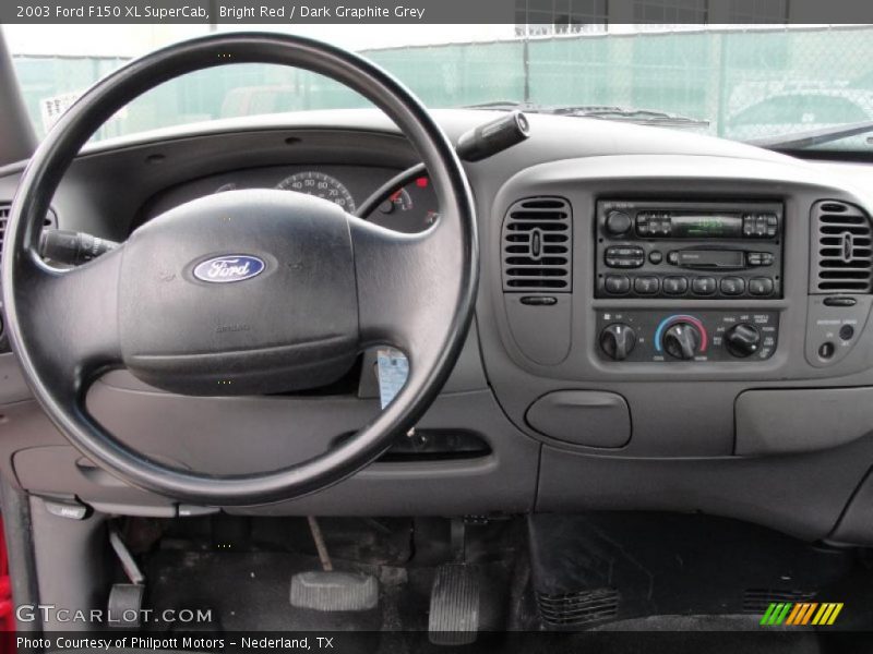 Bright Red / Dark Graphite Grey 2003 Ford F150 XL SuperCab