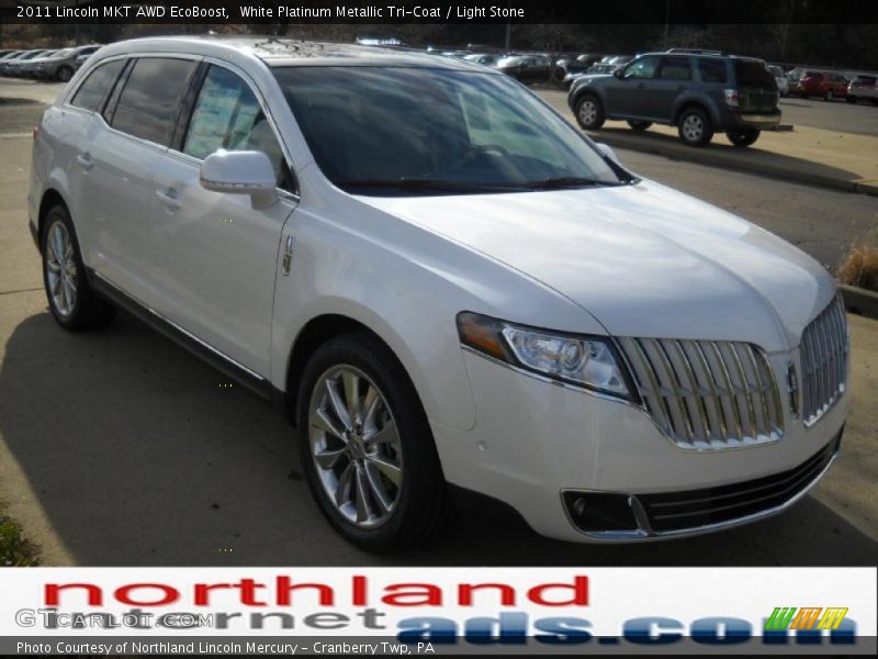White Platinum Metallic Tri-Coat / Light Stone 2011 Lincoln MKT AWD EcoBoost