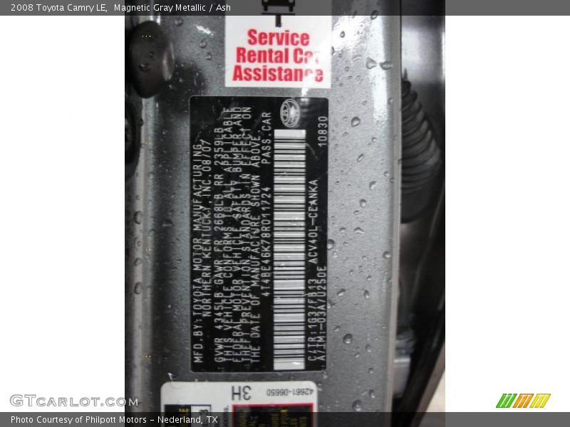 Magnetic Gray Metallic / Ash 2008 Toyota Camry LE