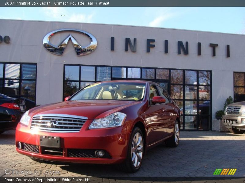 Crimson Roulette Pearl / Wheat 2007 Infiniti M 35x Sedan