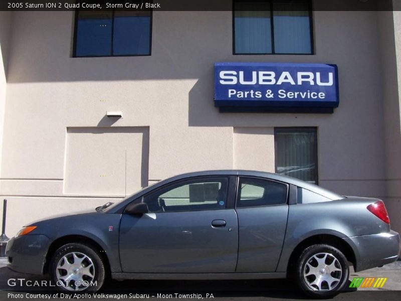 Storm Gray / Black 2005 Saturn ION 2 Quad Coupe