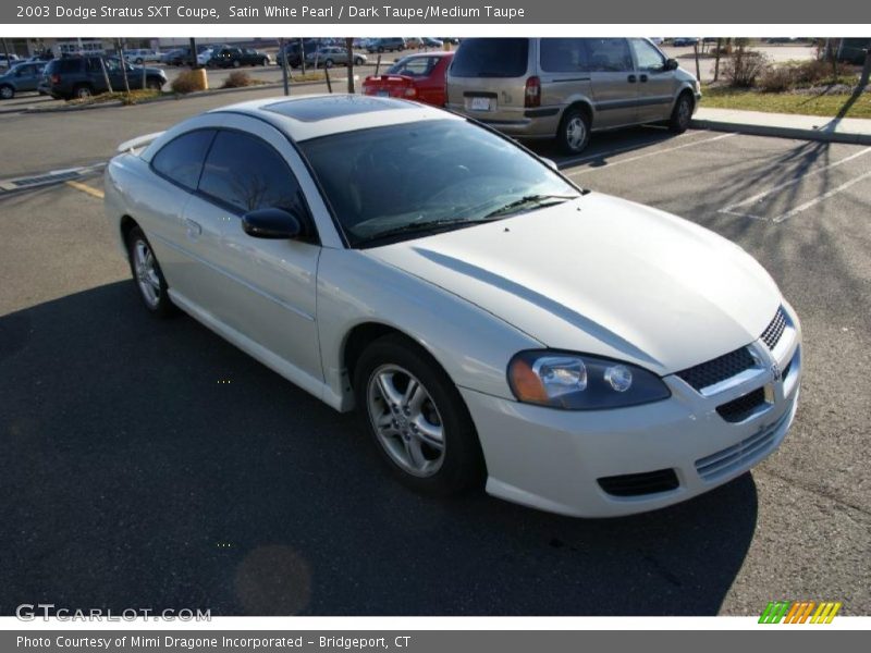Satin White Pearl / Dark Taupe/Medium Taupe 2003 Dodge Stratus SXT Coupe