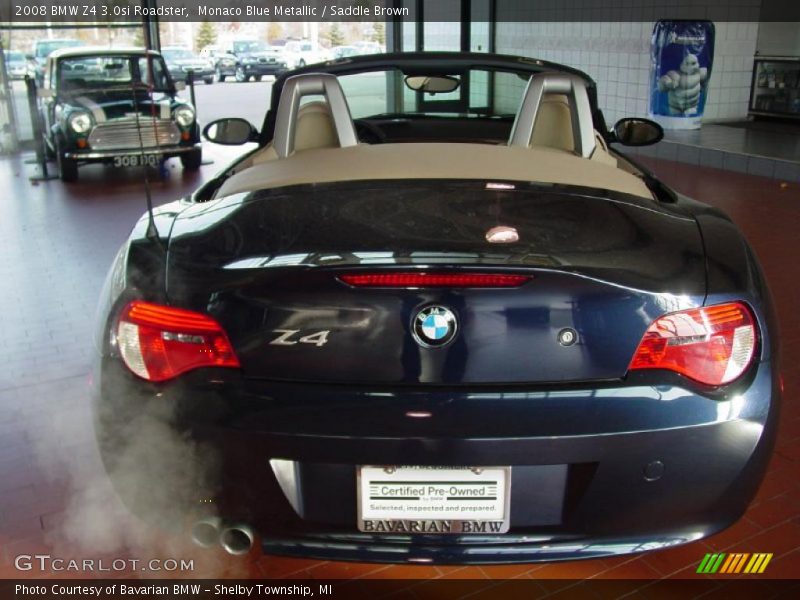 Monaco Blue Metallic / Saddle Brown 2008 BMW Z4 3.0si Roadster