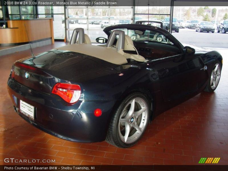 Monaco Blue Metallic / Saddle Brown 2008 BMW Z4 3.0si Roadster