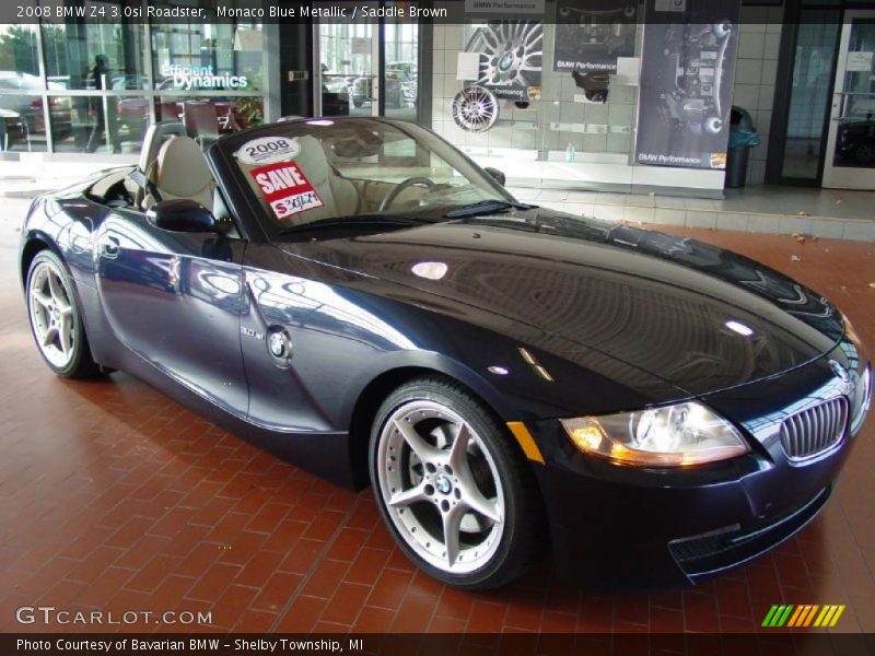 Monaco Blue Metallic / Saddle Brown 2008 BMW Z4 3.0si Roadster