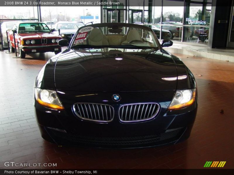 Monaco Blue Metallic / Saddle Brown 2008 BMW Z4 3.0si Roadster