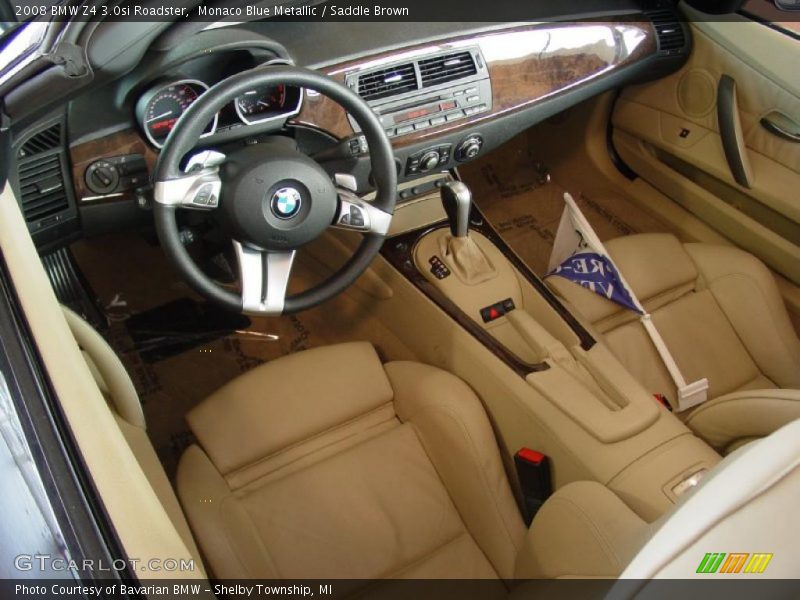 Monaco Blue Metallic / Saddle Brown 2008 BMW Z4 3.0si Roadster