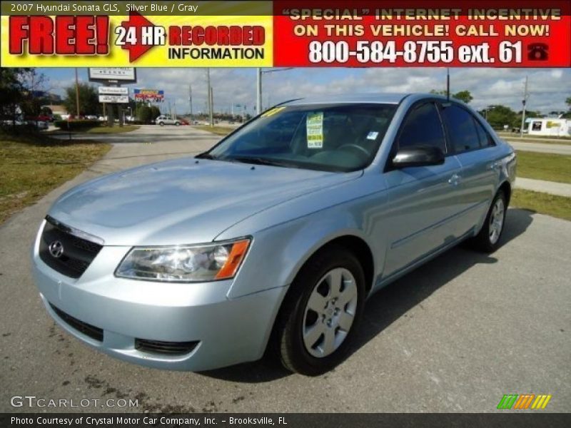 Silver Blue / Gray 2007 Hyundai Sonata GLS