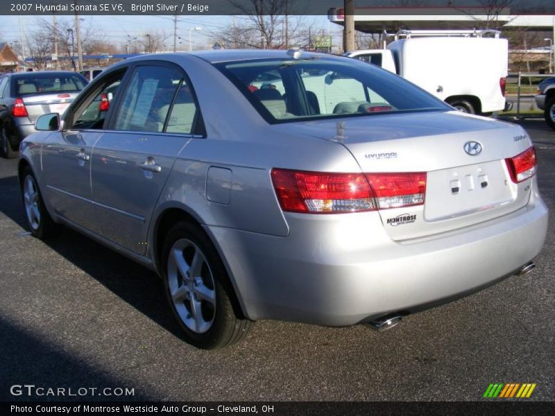 Bright Silver / Beige 2007 Hyundai Sonata SE V6