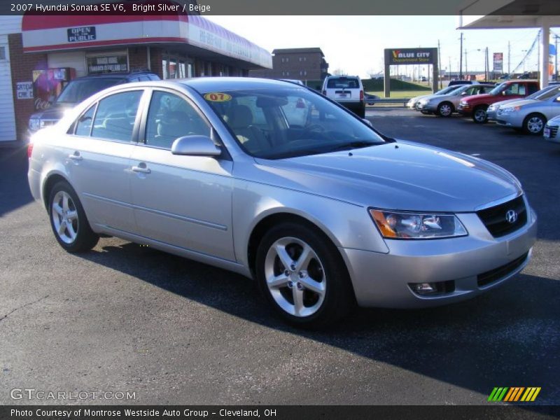 Bright Silver / Beige 2007 Hyundai Sonata SE V6