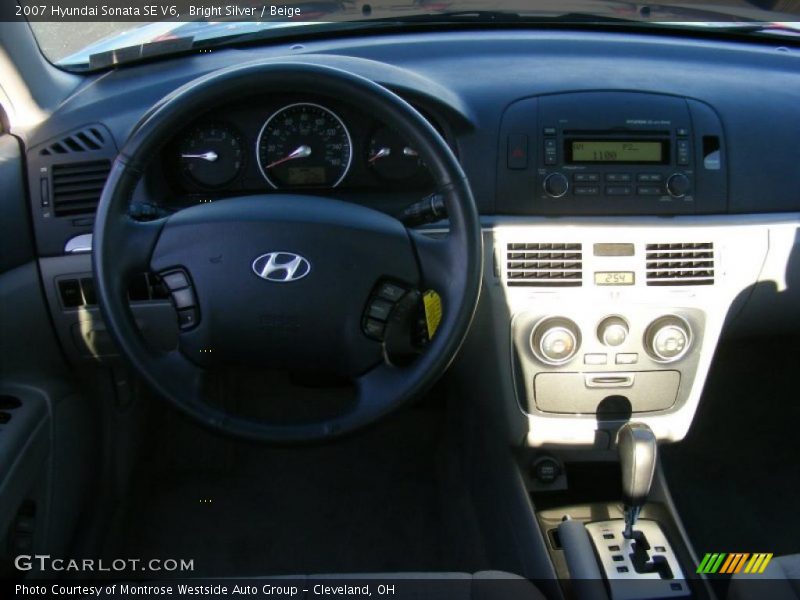 Bright Silver / Beige 2007 Hyundai Sonata SE V6