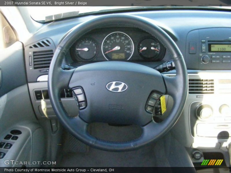 Bright Silver / Beige 2007 Hyundai Sonata SE V6