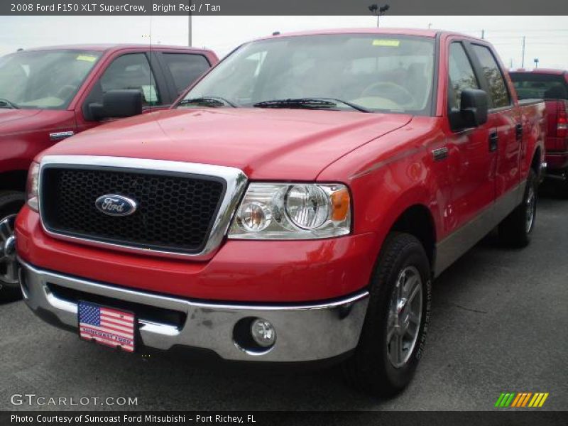 Bright Red / Tan 2008 Ford F150 XLT SuperCrew