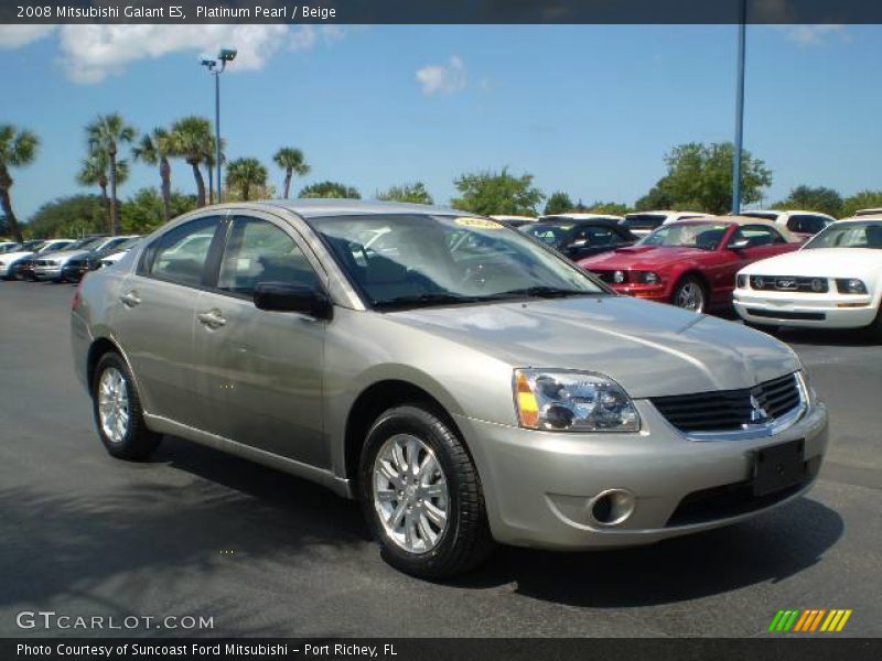 Platinum Pearl / Beige 2008 Mitsubishi Galant ES