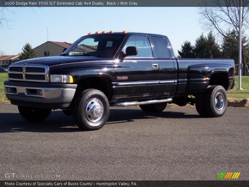 Black / Mist Gray 2000 Dodge Ram 3500 SLT Extended Cab 4x4 Dually