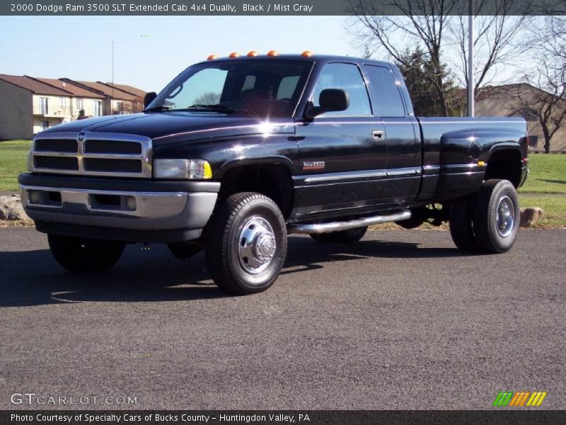 Black / Mist Gray 2000 Dodge Ram 3500 SLT Extended Cab 4x4 Dually