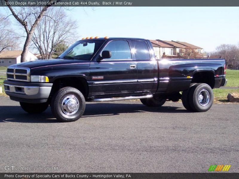Black / Mist Gray 2000 Dodge Ram 3500 SLT Extended Cab 4x4 Dually
