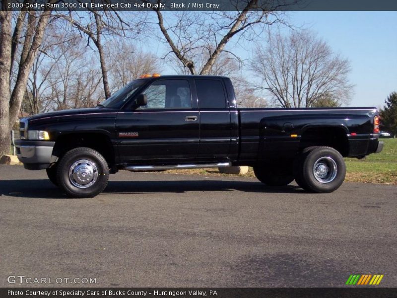 Black / Mist Gray 2000 Dodge Ram 3500 SLT Extended Cab 4x4 Dually