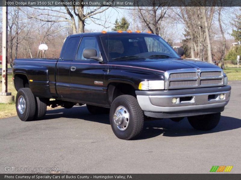 Black / Mist Gray 2000 Dodge Ram 3500 SLT Extended Cab 4x4 Dually