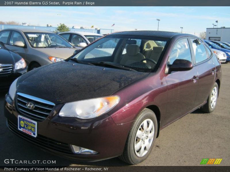 Purple Rain / Beige 2007 Hyundai Elantra GLS Sedan