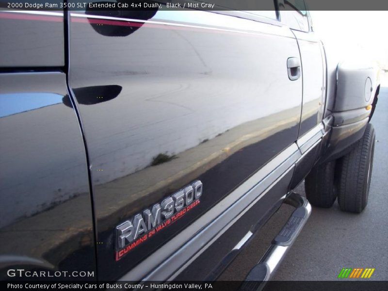 Black / Mist Gray 2000 Dodge Ram 3500 SLT Extended Cab 4x4 Dually