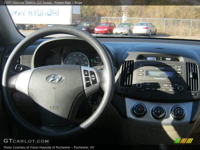 Purple Rain / Beige 2007 Hyundai Elantra GLS Sedan