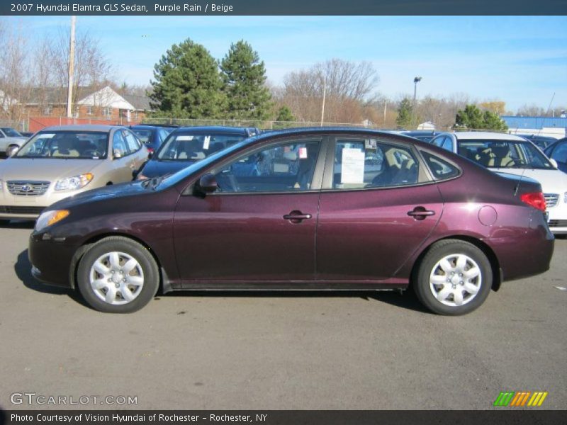 Purple Rain / Beige 2007 Hyundai Elantra GLS Sedan