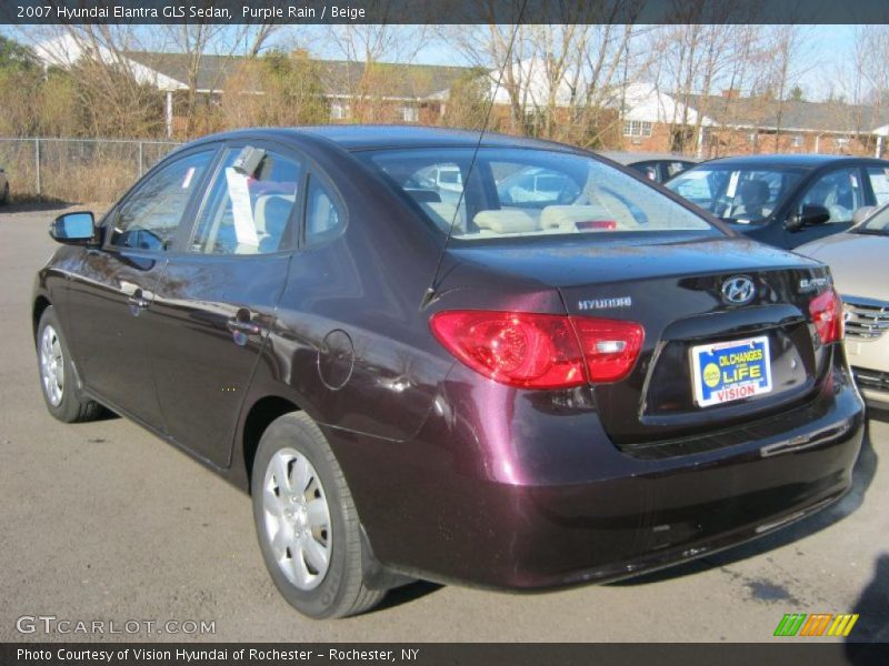 Purple Rain / Beige 2007 Hyundai Elantra GLS Sedan