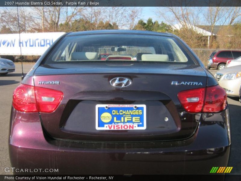 Purple Rain / Beige 2007 Hyundai Elantra GLS Sedan