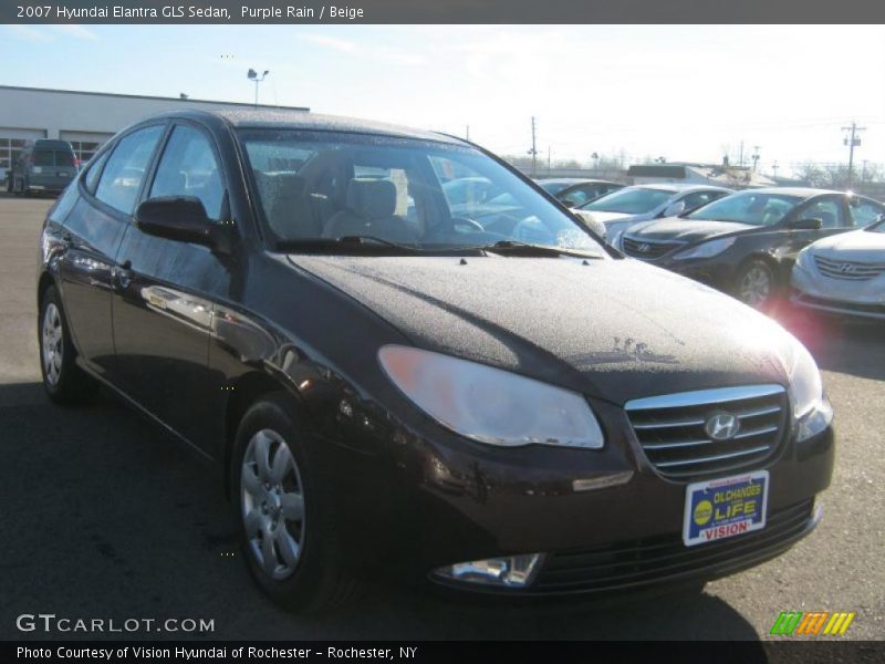 Purple Rain / Beige 2007 Hyundai Elantra GLS Sedan