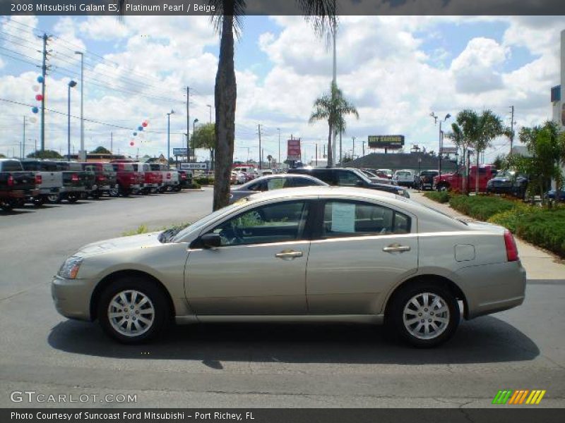 Platinum Pearl / Beige 2008 Mitsubishi Galant ES