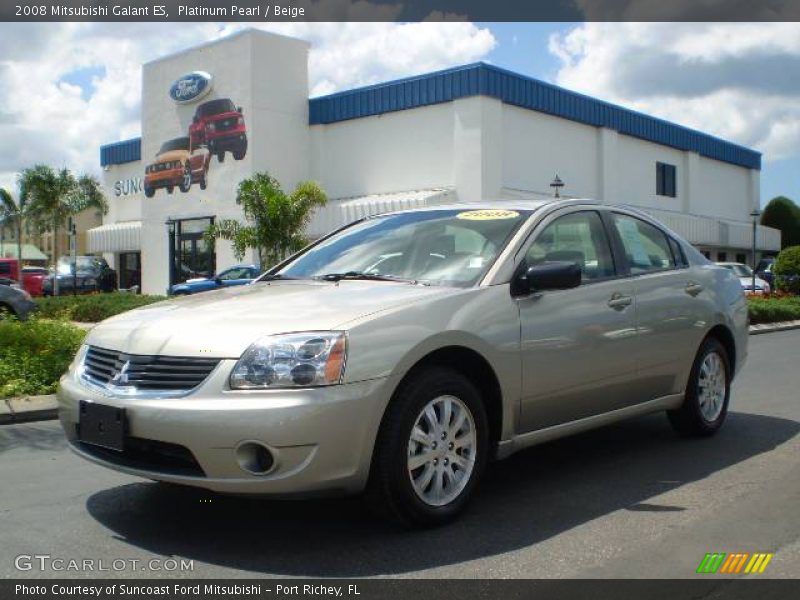 Platinum Pearl / Beige 2008 Mitsubishi Galant ES