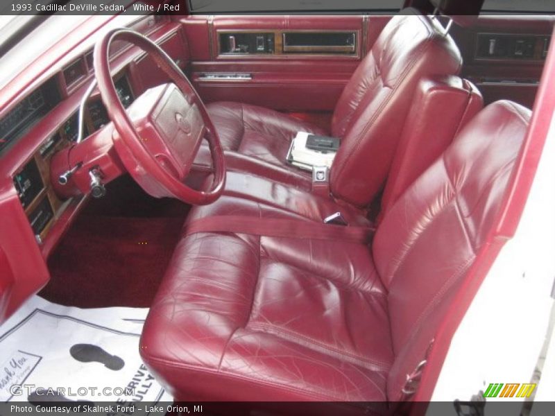 White / Red 1993 Cadillac DeVille Sedan
